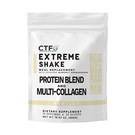 Vanilla EXTREME SHAKE w/Sensoril® Ashwagandha PROTEIN & MULTI-COLLAGEN (15 servings, 2 scoops per serving)